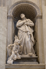 Sculpture of the Catholic Saint Philip Neri in the interior of St. Peter's Cathedral in the Vatican