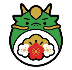 2024年辰年の年賀状や正月に使える龍のポップでかわいい干支イラスト_縁起物入り