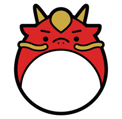 2024年辰年の年賀状や正月に使える龍のポップでかわいい干支イラスト_コピースペース