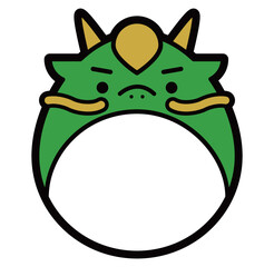 2024年辰年の年賀状や正月に使える龍のポップでかわいい干支イラスト_コピースペース