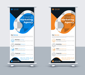 Modern corporate roll up banner design template, Vector Illustrator