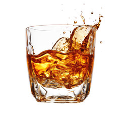glass of whiskey isolated on transparent background