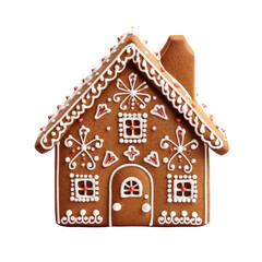 gingerbread house cookie isolated on transparent background
