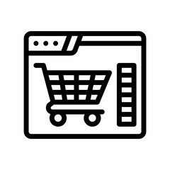 shopping cart line icon