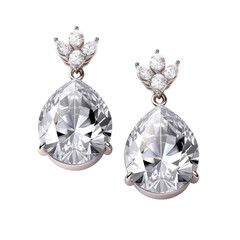 diamond earrings isolated on transparent background