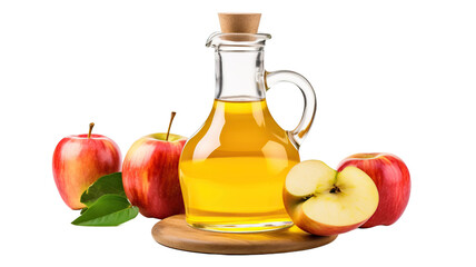 apple juice cider vinegar, isolated on a white background cutout 