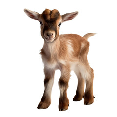 baby goat shot, isolated on transparent background cutout 