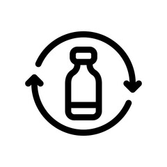 recycle bottle line icon