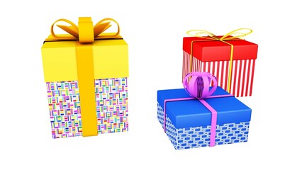 set of boxes with bows