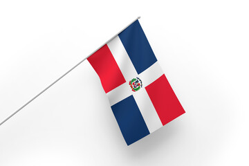 3d illustration flag of Dominican Republic. Dominican Republic flag waving isolated on white background with clipping path. flag frame with empty space for your text.