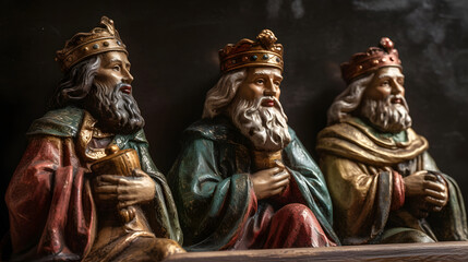 Three kings looking at the star
