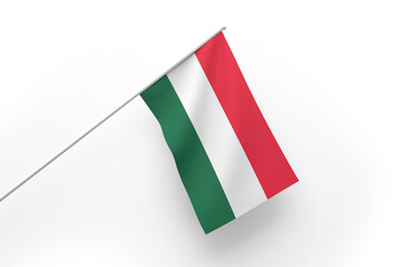 3d illustration flag of Hungary. Hungary flag waving isolated on white background with clipping path. flag frame with empty space for your text.