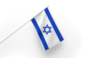 3d illustration flag of Israel. Israel flag waving isolated on white background with clipping path. flag frame with empty space for your text.