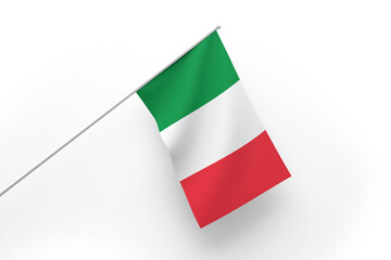 3d illustration flag of Italy. Italy flag waving isolated on white background with clipping path. flag frame with empty space for your text.
