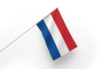 3d illustration flag of Netherlands. Netherlands flag waving isolated on white background with clipping path. flag frame with empty space for your text.