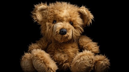 An intricately designed digital representation of a teddy bear, highlighting its charming character, plush appearance, and endearing features, as though photographed in high definition