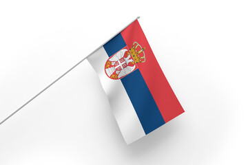 3d illustration flag of Serbia. Serbia flag waving isolated on white background with clipping path. flag frame with empty space for your text.