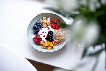 Fruit and Yogurt Breakfast Bowl with Granola