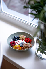 Fruit and Yogurt Breakfast Bowl with Granola