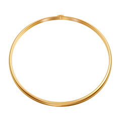 a golden classic necklace or bracelet isolated on a transparent background,