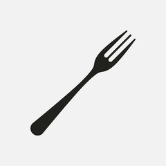 Dessert fork. Cutlery. Serving desserts in a restaurant, banquet. Vector - obrazy, fototapety, plakaty