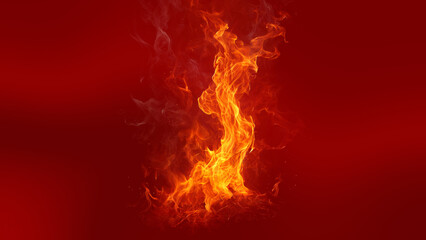 Fototapeta premium Flames red abstract on a black background