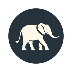 Profilierter Elefant: Ein monochromes Icon