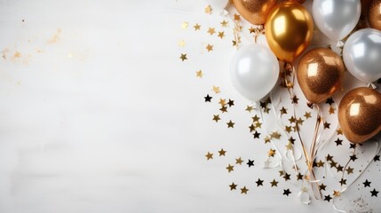 Helium balloons festive background