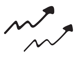 シンプルな手書きの黒色の矢印