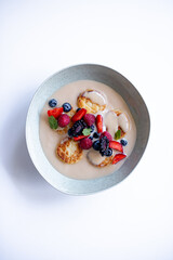 Cottage Cheese Pancakes with Sweet Sauce and Berries