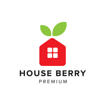 house berry logo vector icon illustration