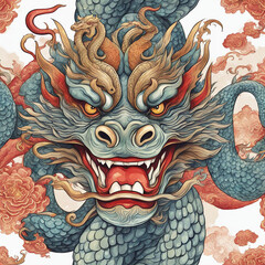 Happy Chinese new year 2024 Zodiac sign, year of the Dragon