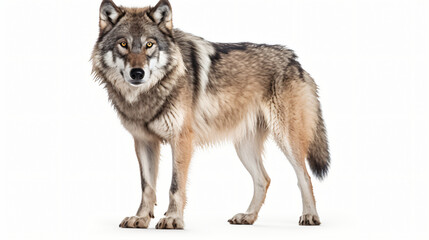 Gray wolf isolated on white background