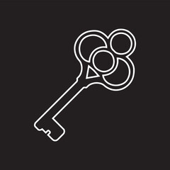 Key icon vector. Key logo design. Key vector icon illustration isolated on black background