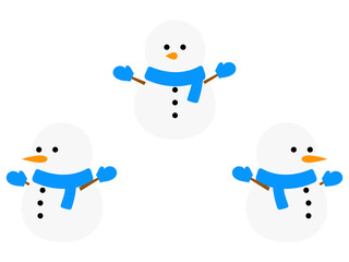 フラット雪だるまアイコンセットD