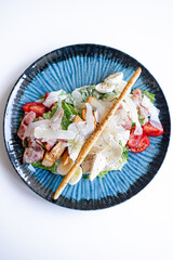 salad with mushrooms and cheese