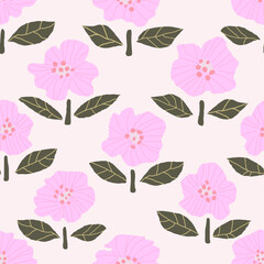 simple childish pink flower pattern