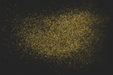 Fototapeta na wymiar Gold Glitter Halftone Dotted Backdrop. Abstract Circular Retro Pattern. Pop Art Style Background. Golden Explosion Of Confetti. Digitally Generated Image. Vector illustration. 