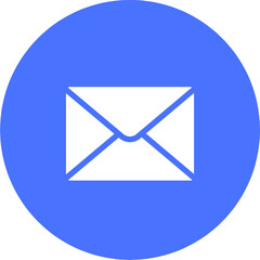 1 white email with a blue circle