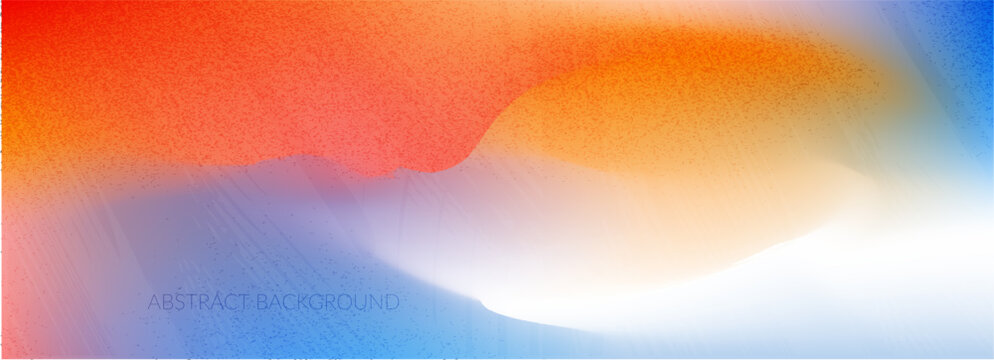 Abstract Yk aesthetic multicolor noise light background. Retro color pattern with grain texture. Bright warm reflection, blue orange dusty backdrop. Gradation paint pattern, grainy hologram banner