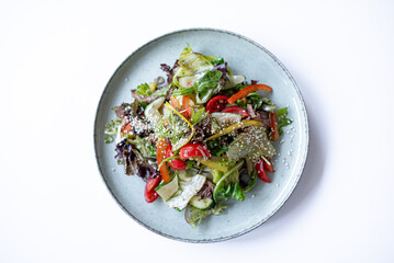 salad with vegetables on a white background