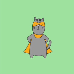 vector hand draw set of cute cat costumes