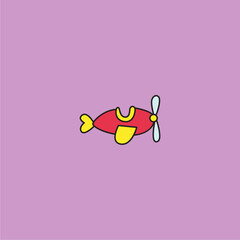 vector hand drawn set of cute planes
