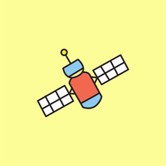 vector hand draw cute set of satellites