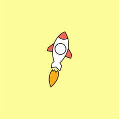 vector hand draw cute set of rockets