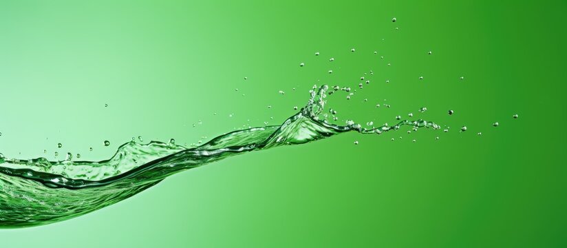 water jet on green backdrop