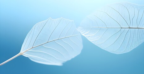 Fototapeta na wymiar blue leaf on blue background