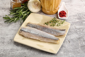 Pickled atlantic tasty herring fillet