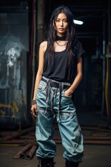 Naklejka premium Y2K Grungy Look: Streetwear Meets Vintage