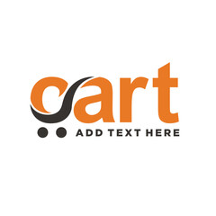 cart text with cart abstract symbol.